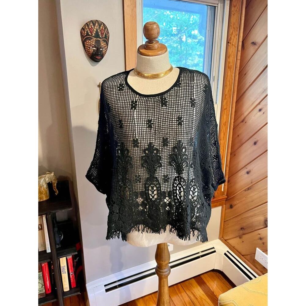Crocheted Floral Dolman Top